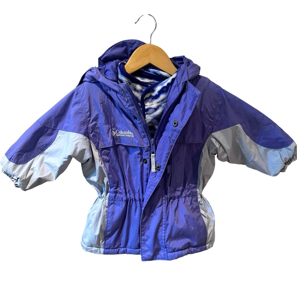 Columbia Winter Jacket Purple White Polar Bear Fleece Size 24 months‎